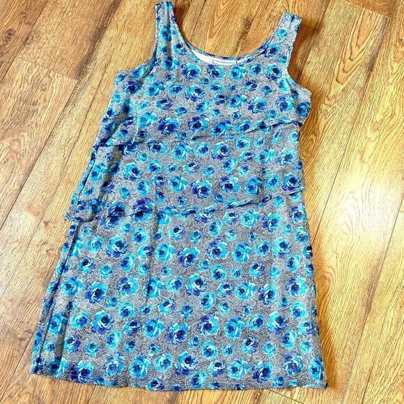 SACRED THREADS BOHO SYMMETRICALLY LAYERED FLORAL DRESS S/M NWT - Picture 9 of 13